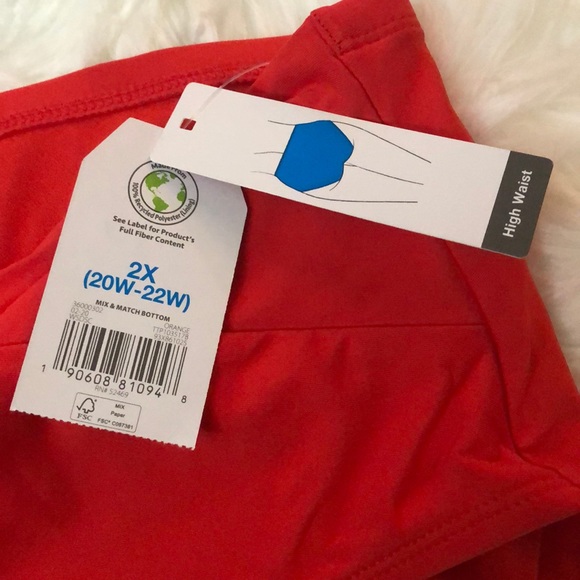 NWT Plus Size 2X Swim High Waist Bikini Bottom - Picture 10 of 12